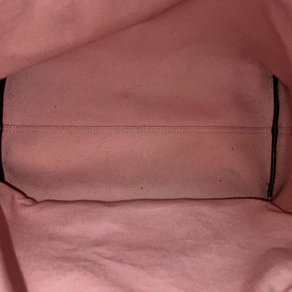 Kate Spade Ash Street Logo Triple Compartment Tote GUC Cotton Twill Leather Trim - Picture 6 of 14